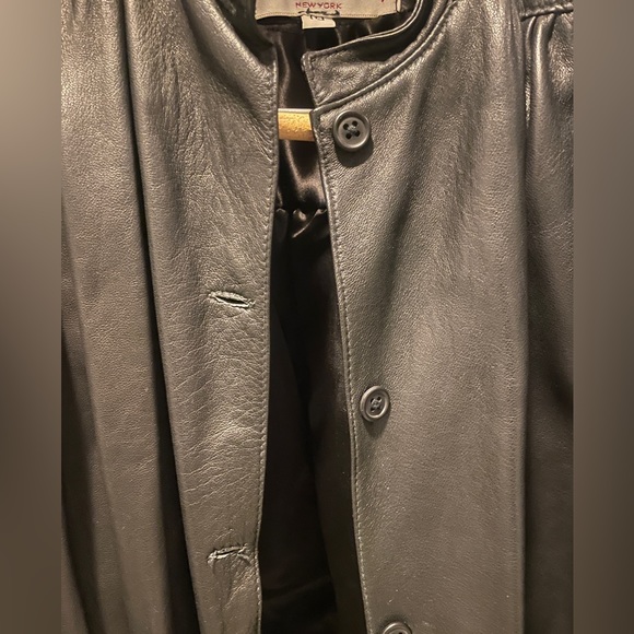 Alicia Herrera New York 1980s Vintage black leather jacket 80s designer - Picture 4 of 9
